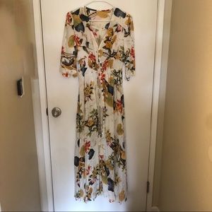 Button up Split Floral Dress